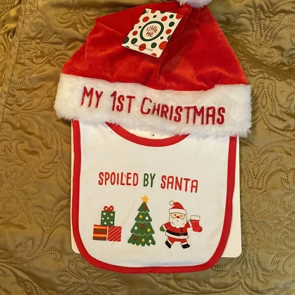 My 1st Christmas Hat & Bib Set